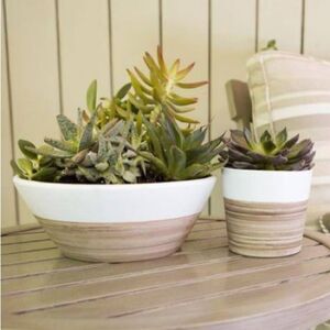 Home Depot | 10 in. Farmhouse White Bowl Planter